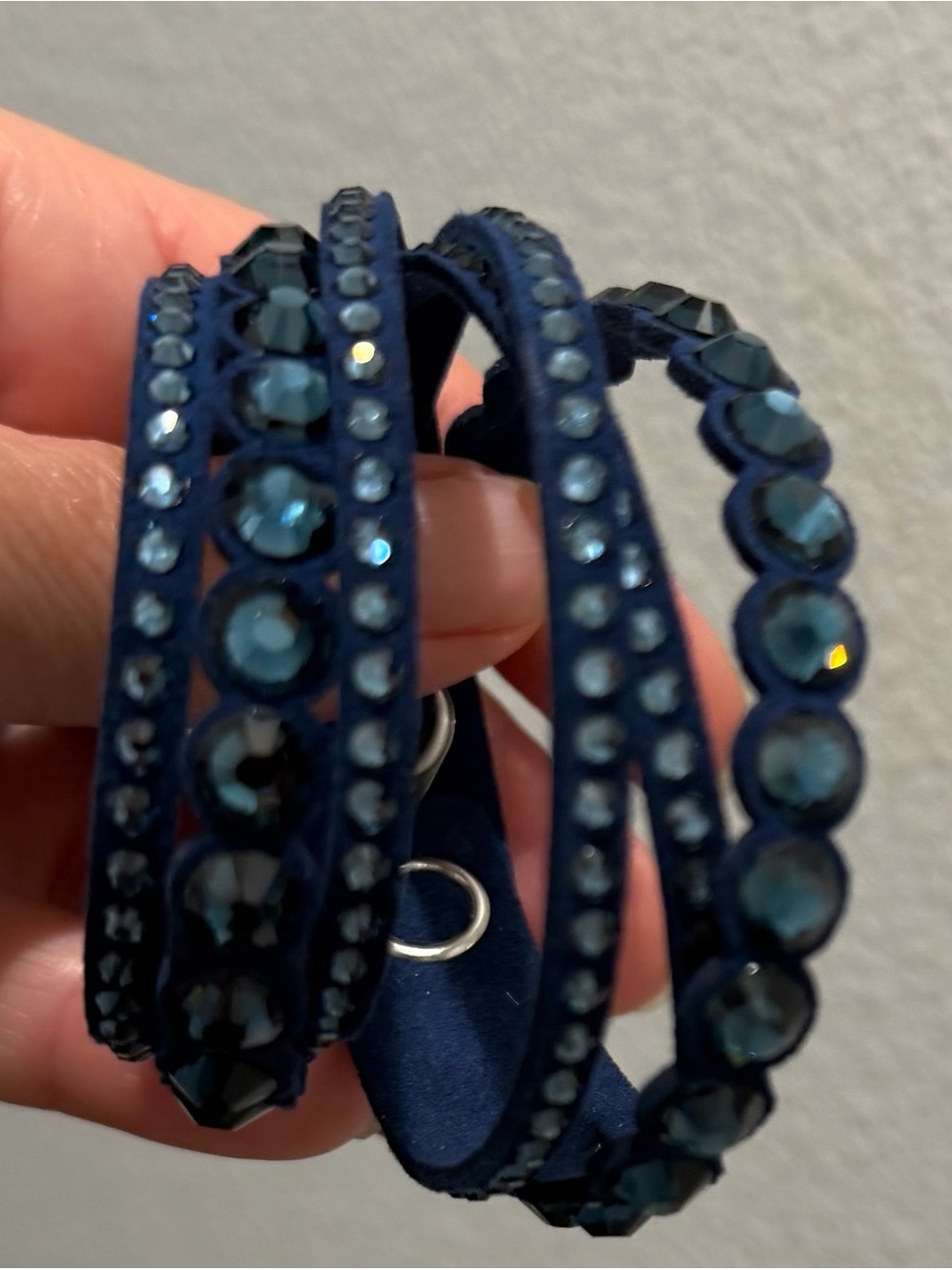 Swarovski Navy Blue Crystal Wrap Bracelet - Women Jewelry